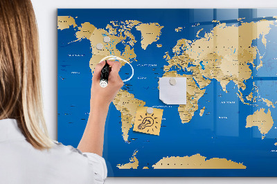 Magnetic marker board World countries