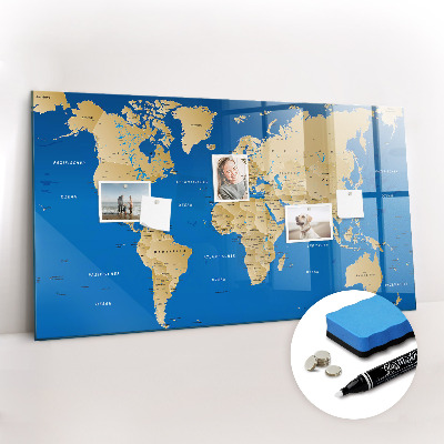 Magnetic marker board World countries