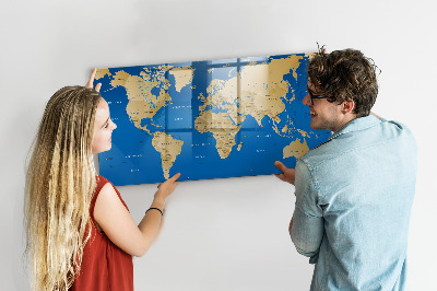 Magnetic marker board World countries