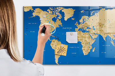 Magnetic marker board World countries