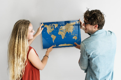 Magnetic marker board World countries