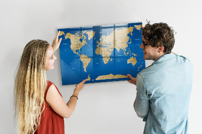 Magnetic marker board World countries