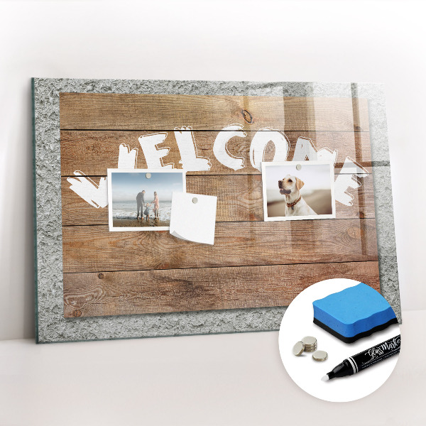 Magnetic dry erase board Welcome sign
