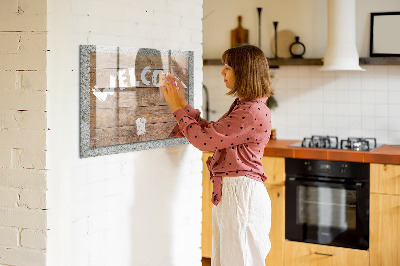 Magnetic dry erase board Welcome sign