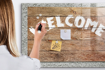 Magnetic glass board Welcome sign