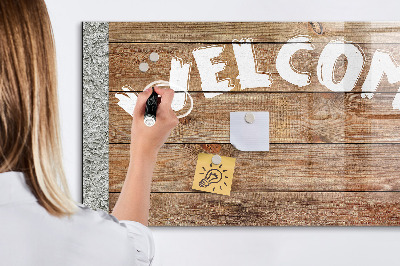 Magnetic glass board Welcome sign