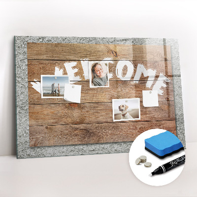 Magnetic dry erase board Welcome sign