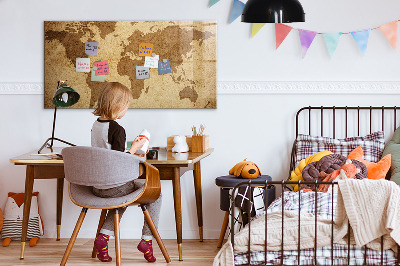 Magnetic dry erase board Vintage world map