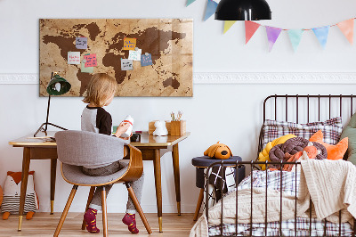 Magnetic marker board Vintage world map
