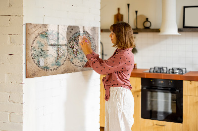 Magnetic dry erase board World globe map