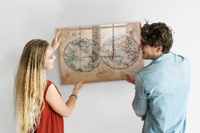 Magnetic dry erase board World globe map