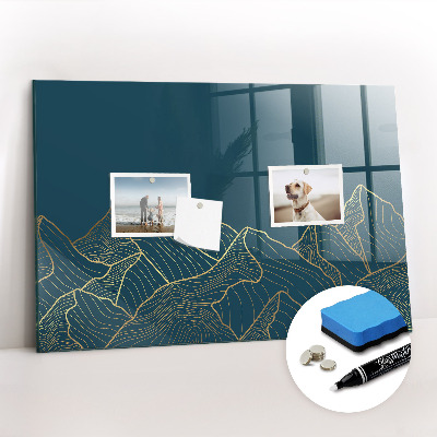 Magnetic dry erase board Sketch of mountains