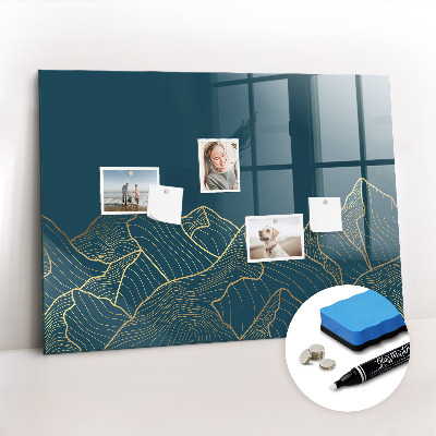 Magnetic dry erase board Sketch of mountains