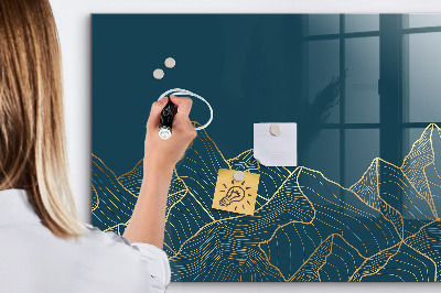 Magnetic dry erase board Sketch of mountains