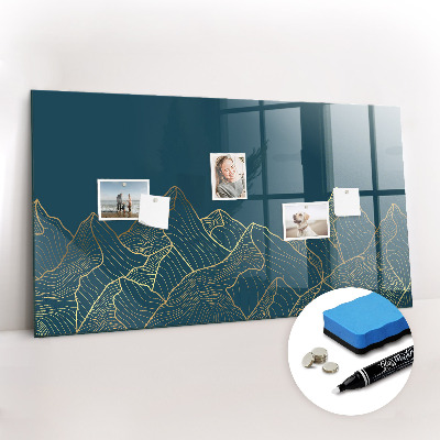 Magnetic dry erase board Sketch of mountains