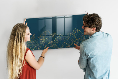 Magnetic dry erase board Sketch of mountains