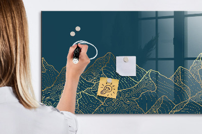 Magnetic dry erase board Sketch of mountains