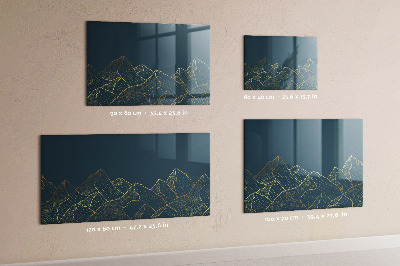 Magnetic glass board Sketch of mountains