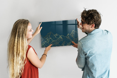 Magnetic glass board Sketch of mountains