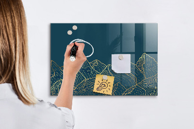 Magnetic dry erase board Sketch of mountains