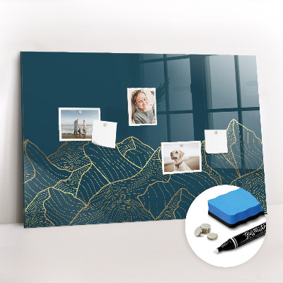 Magnetic dry erase board Sketch of mountains