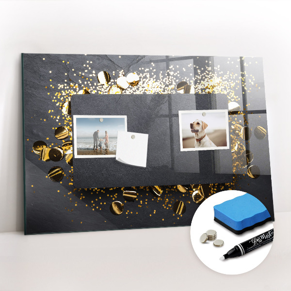Magnetic dry erase board Golden confetti