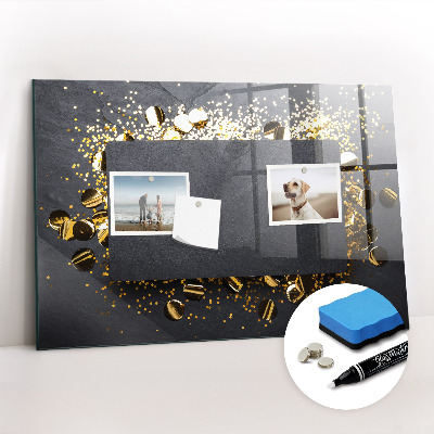 Magnetic dry erase board Golden confetti