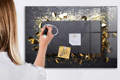 Magnetic dry erase board Golden confetti