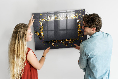 Magnetic dry erase board Golden confetti