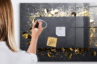 Magnetic glass board Golden confetti