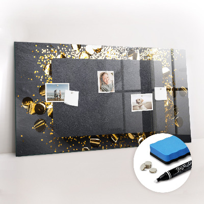 Magnetic glass board Golden confetti