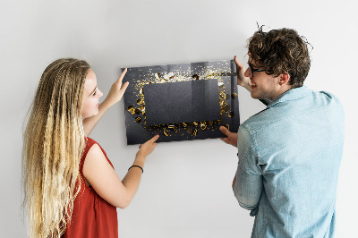 Magnetic glass board Golden confetti