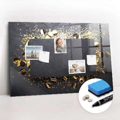 Magnetic dry erase board Golden confetti