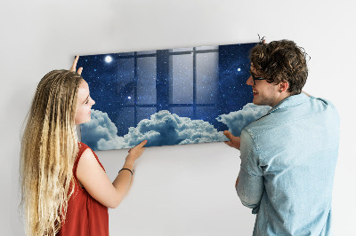 Magnetic dry erase board Night sky