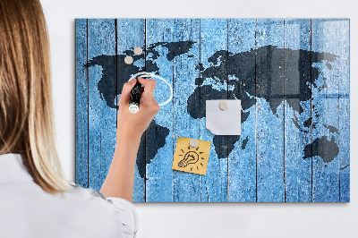 Magnetic marker board World map plank