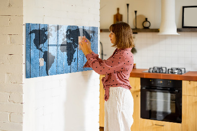 Magnetic marker board World map plank