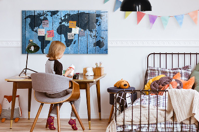 Magnetic marker board World map plank