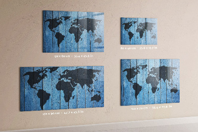 Magnetic marker board World map plank