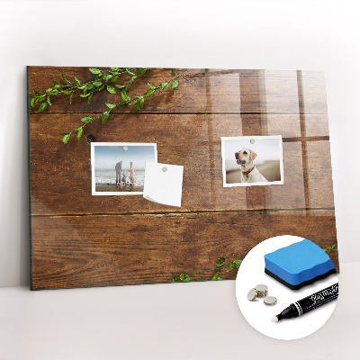Magnetic dry erase board Rustic wood
