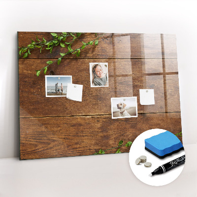 Magnetic dry erase board Rustic wood