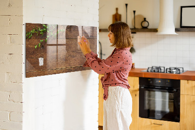 Magnetic dry erase board Rustic wood