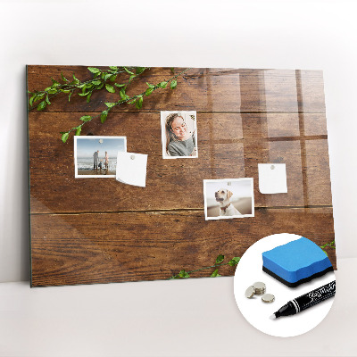 Magnetic dry erase board Rustic wood