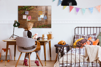 Magnetic dry erase board Rustic wood