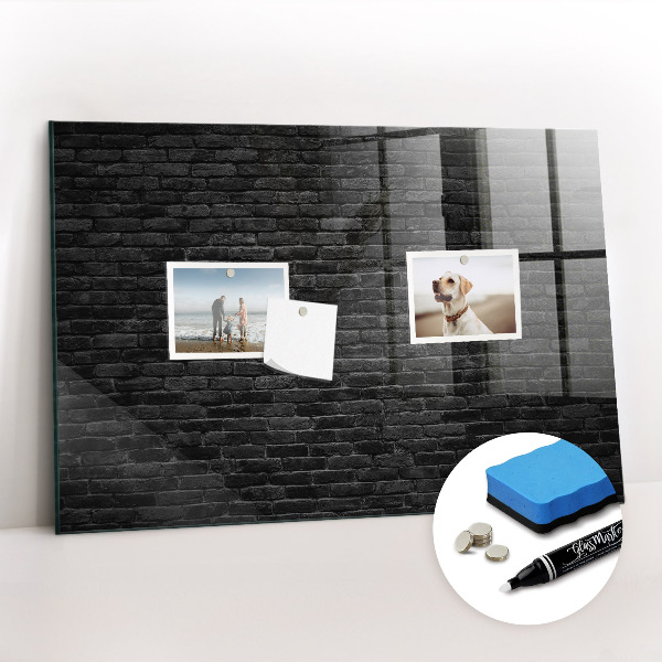 Magnetic marker board Dark brick wall