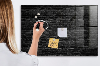 Magnetic board with magnets Dark brick wall