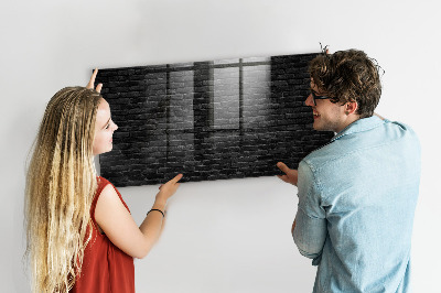 Magnetic board with magnets Dark brick wall