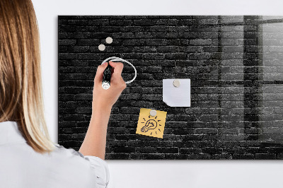 Magnetic board with magnets Dark brick wall