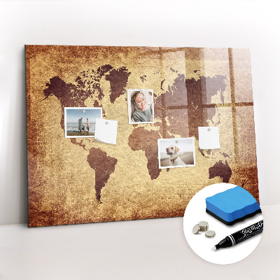 Magnetic dry erase board Old world map