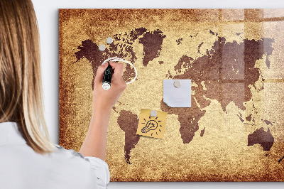 Magnetic dry erase board Old world map