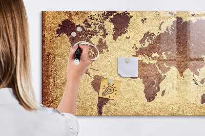 Magnetic dry erase board Old world map